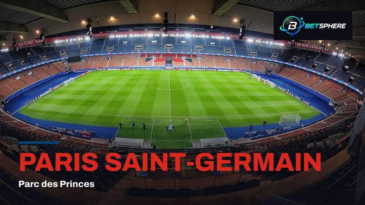 Paris Saint-Germain : photo de Parc des Princes, logo BetSphere