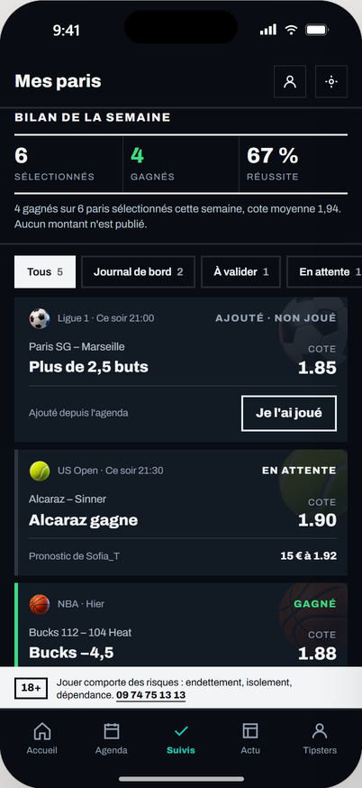 Écran Paris suivis : bilan personnel
